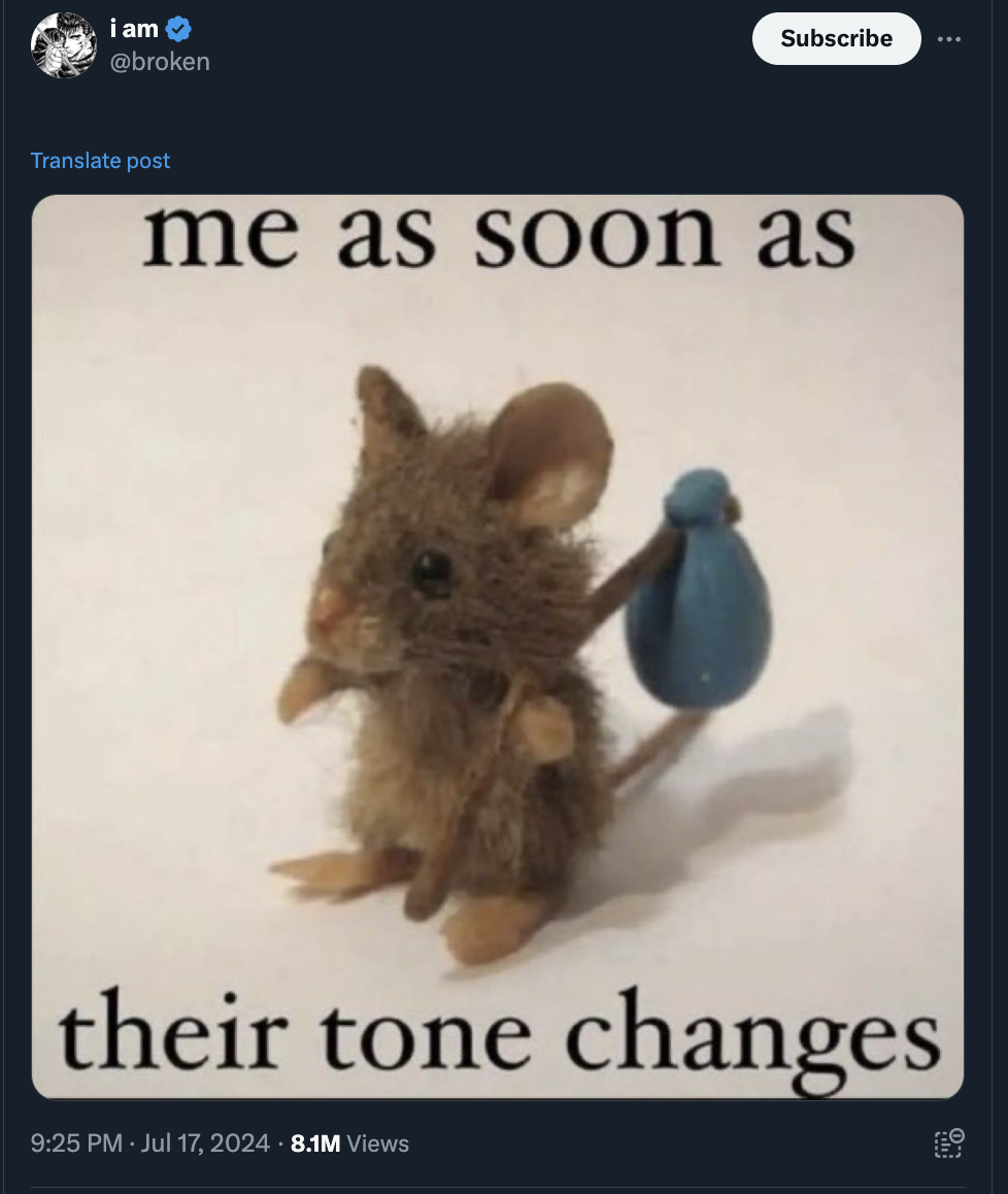 mouse - i am Translate post Subscribe me as soon as their tone changes 8.1M Views